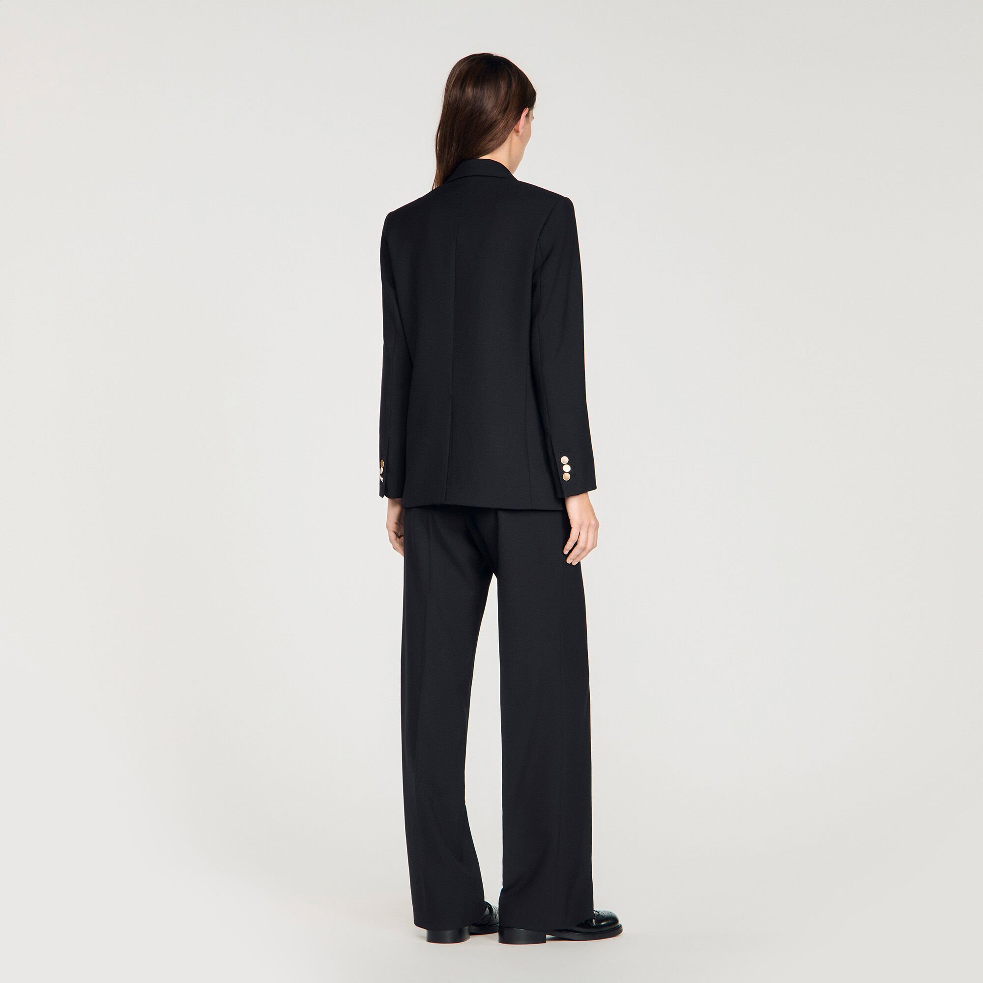 Wool slim-fit suit jacket