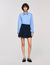 Short striped pleated skirt