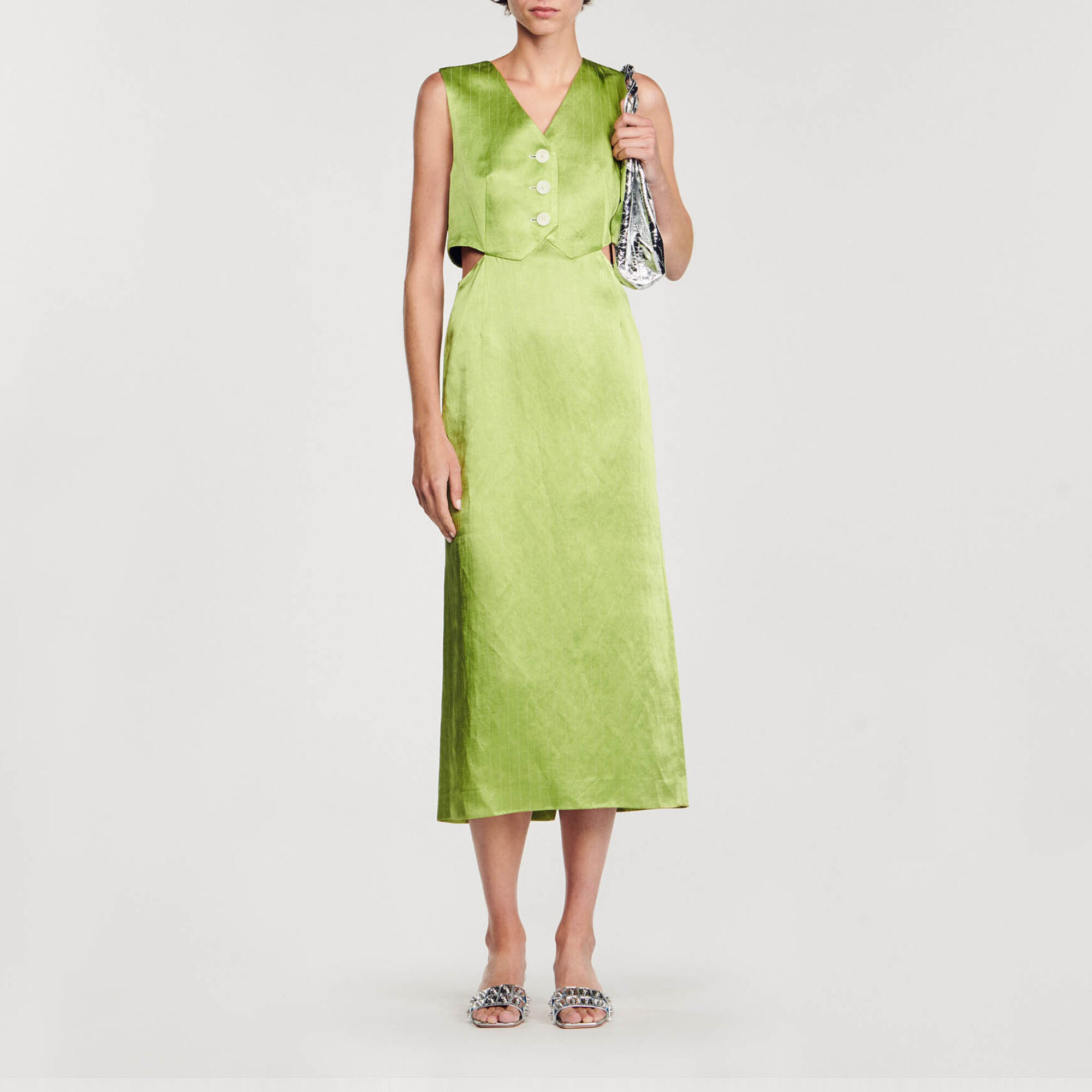 2 in 1 midi dress green For Women Sandro Paris