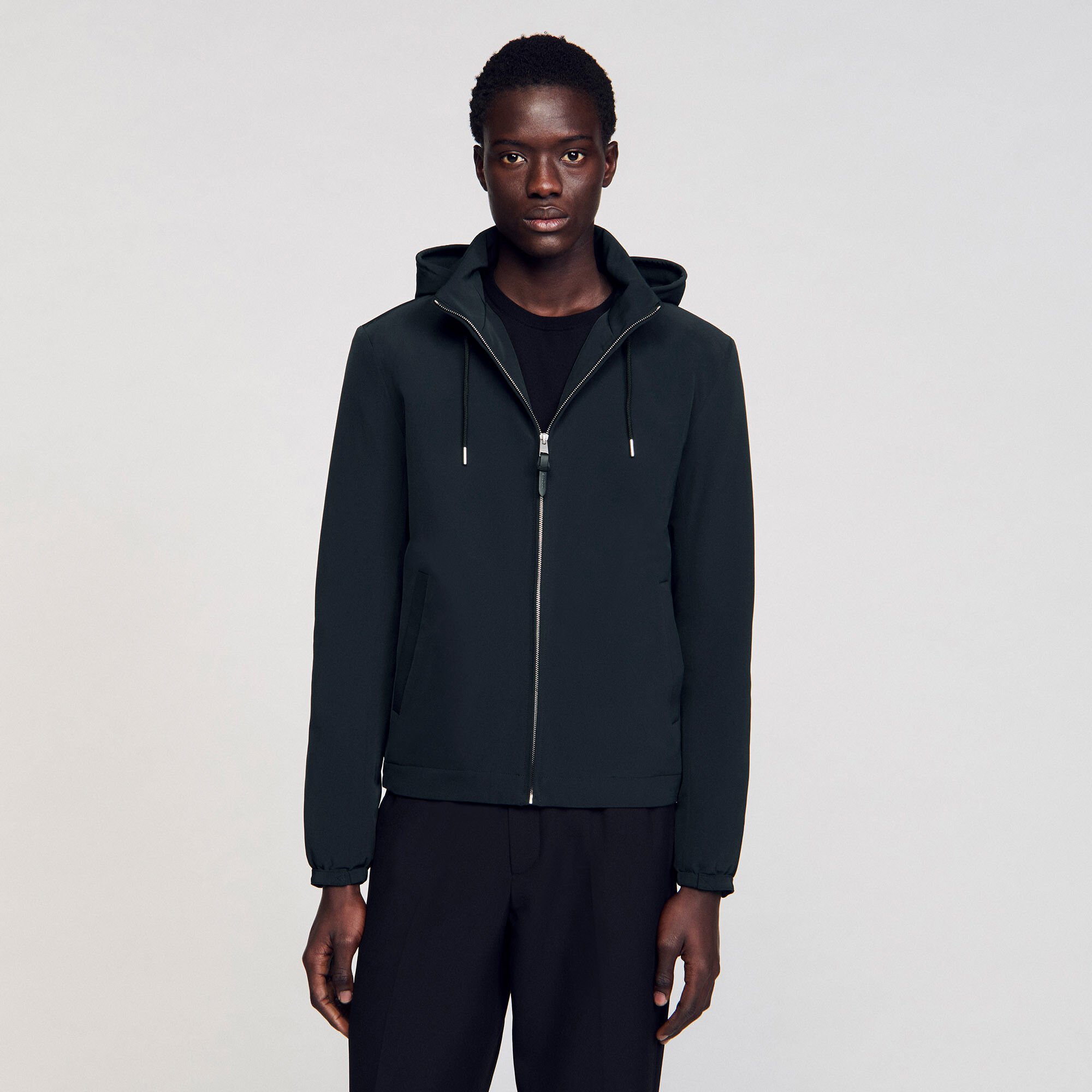 Zip-up hooded jacket
