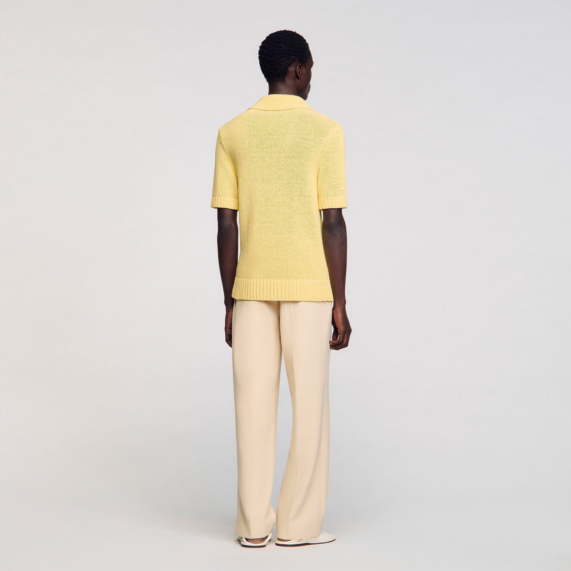 Knit polo shirt