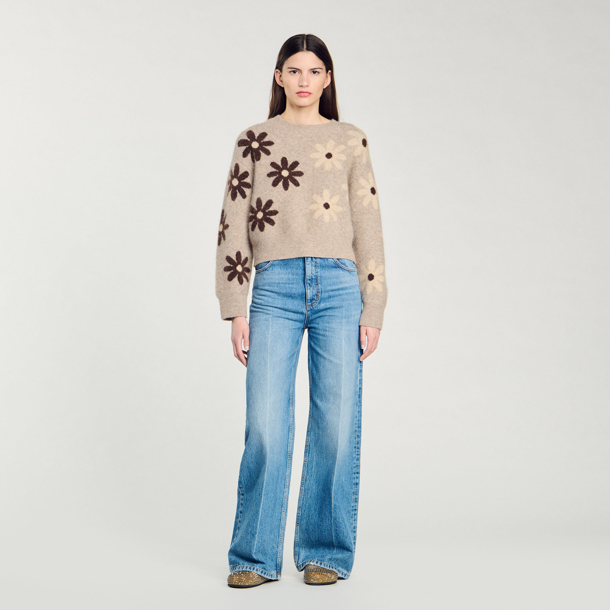 Floral knit jumper