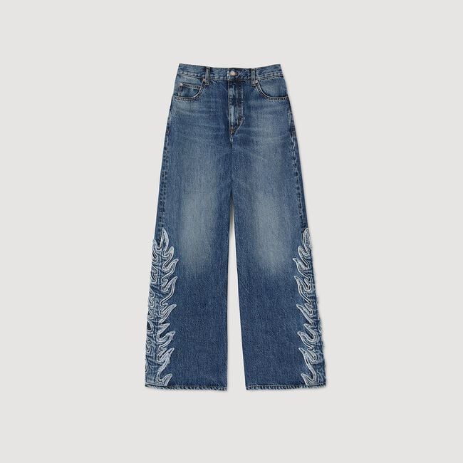 Flared flame jeans