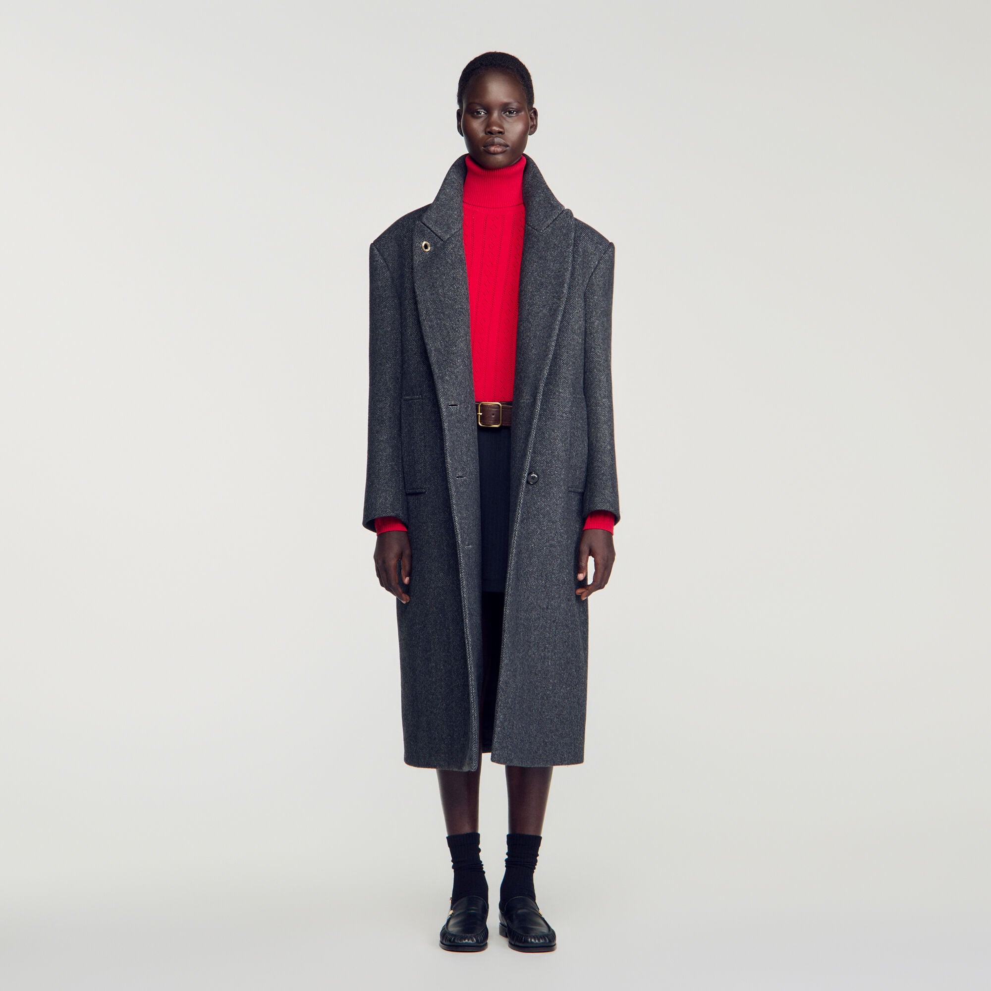 Herringbone wool coat - Women | Sandro