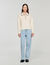 Contrast polo-neck knit jumper