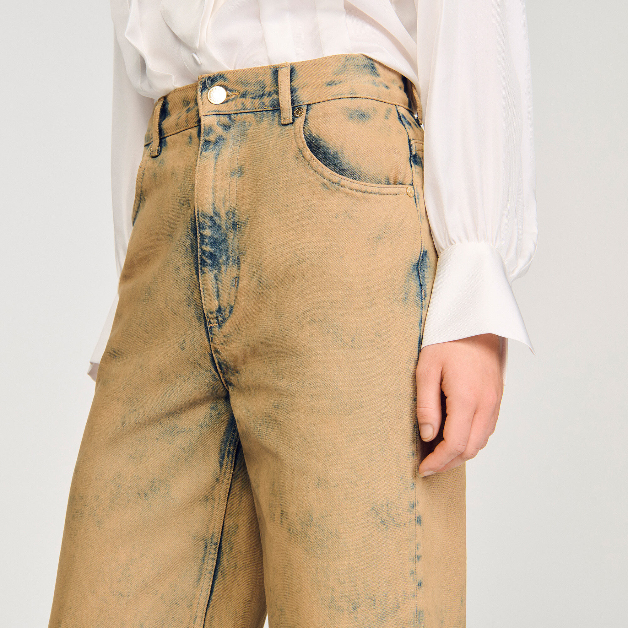 Faded wide-leg jeans