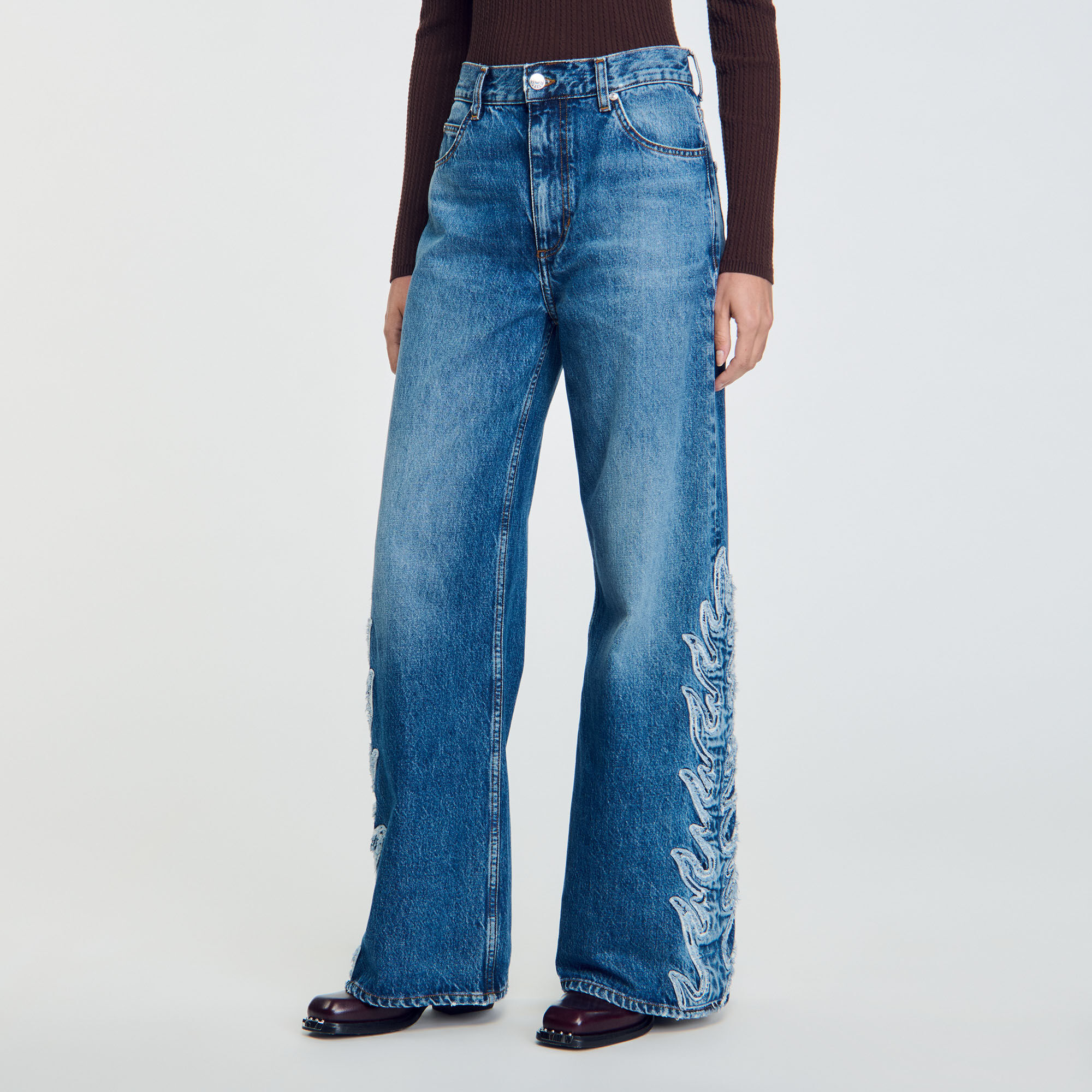 Flared flame jeans For Women | Sandro Paris