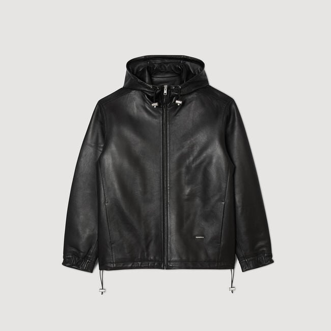 Oversized leather jacket