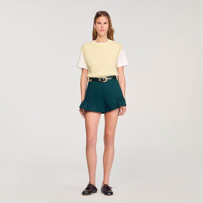 Dual-material knit jumper