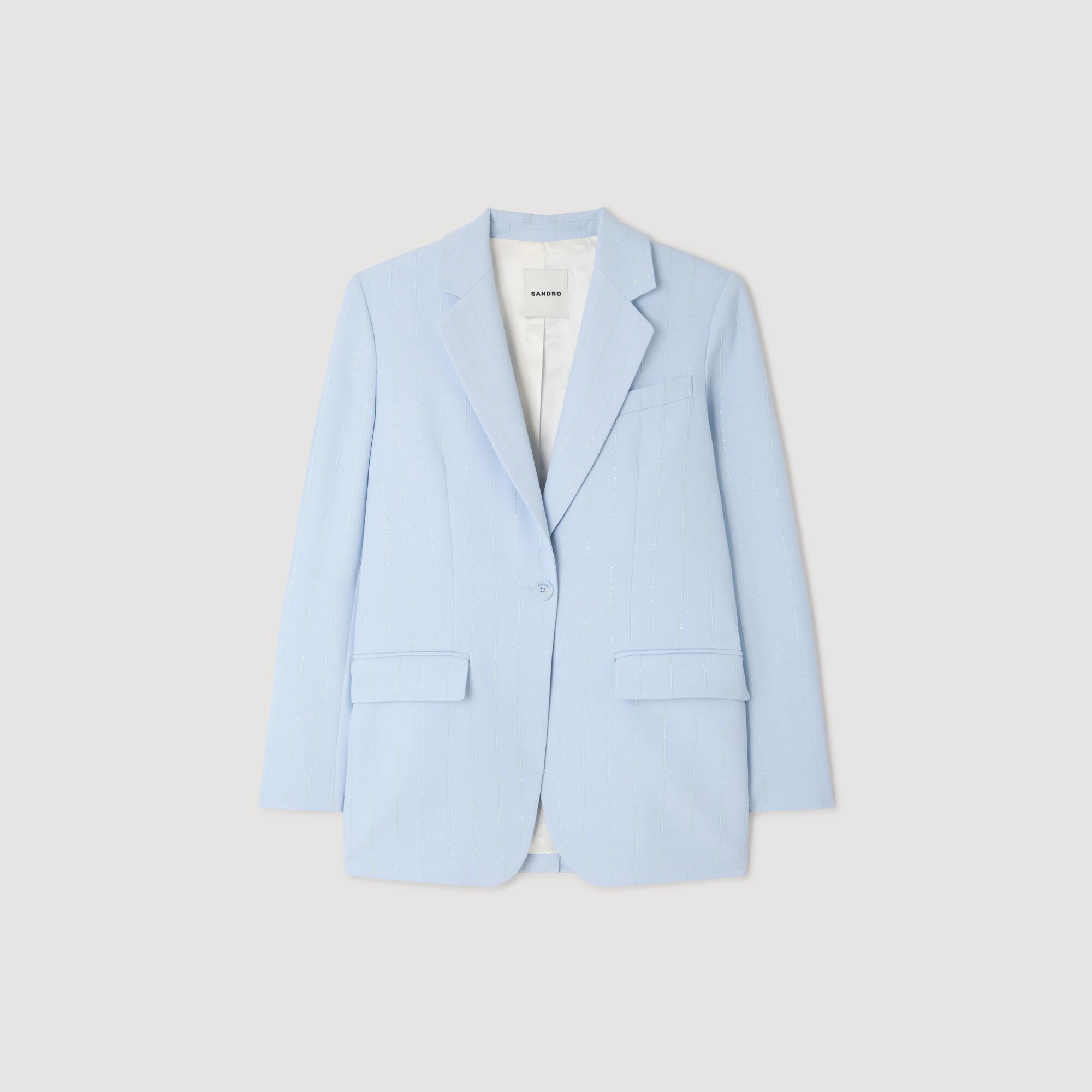 Sequin-stripe tailored jacket