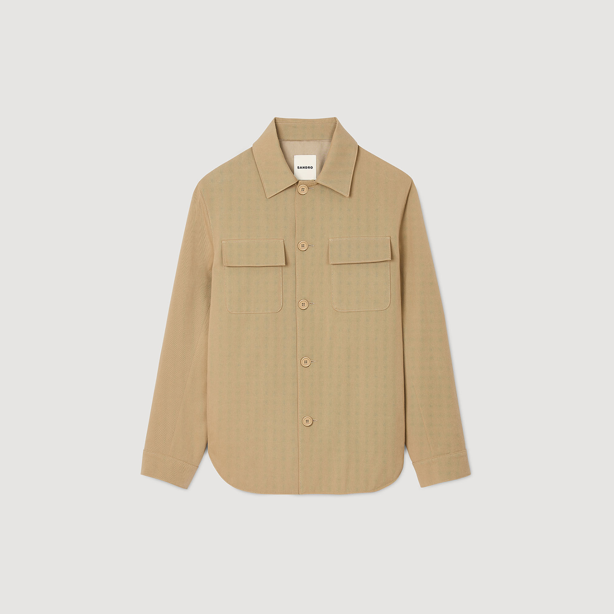 Overshirt with pockets white / beige for Men | Sandro Paris
