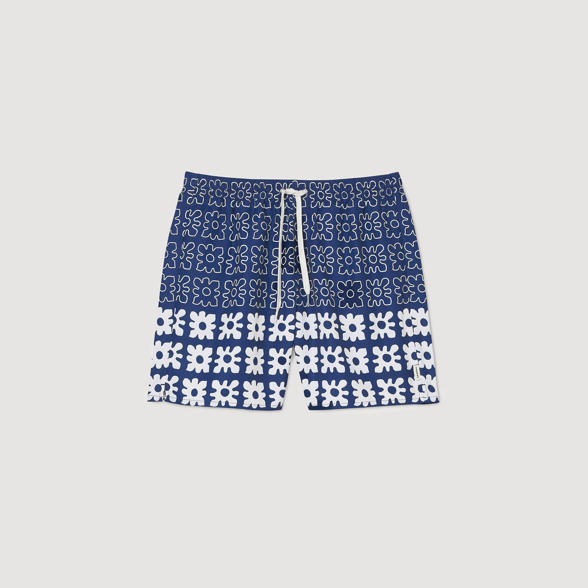 Floral print swim trunks blue for Men | Sandro Paris