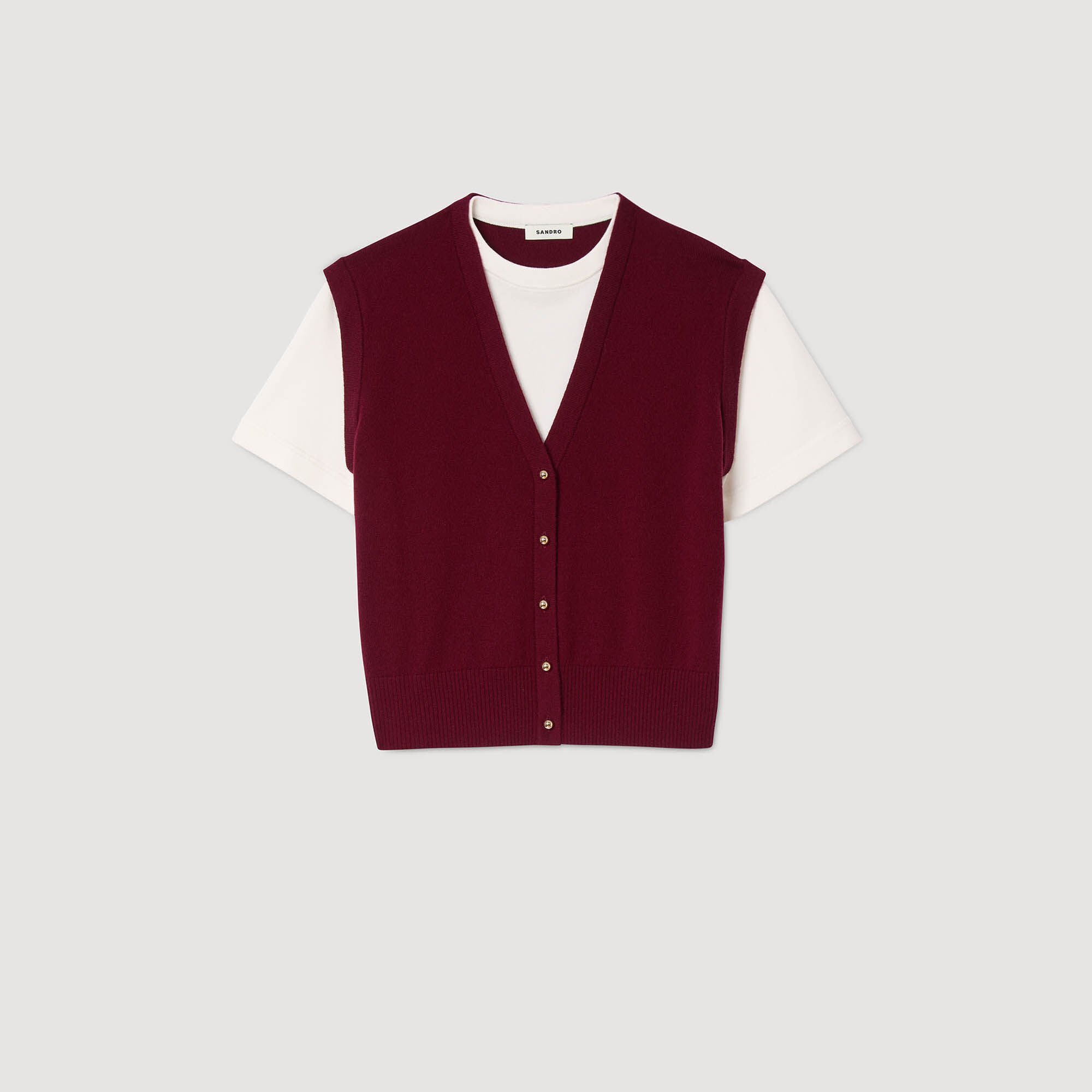 Two-tone wool and cashmere jumper