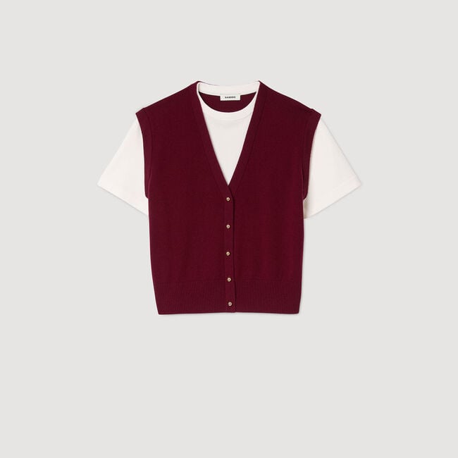 Two-tone wool and cashmere jumper
