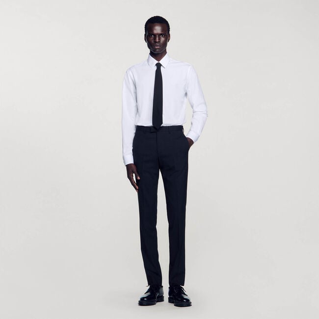Classic wool suit trousers