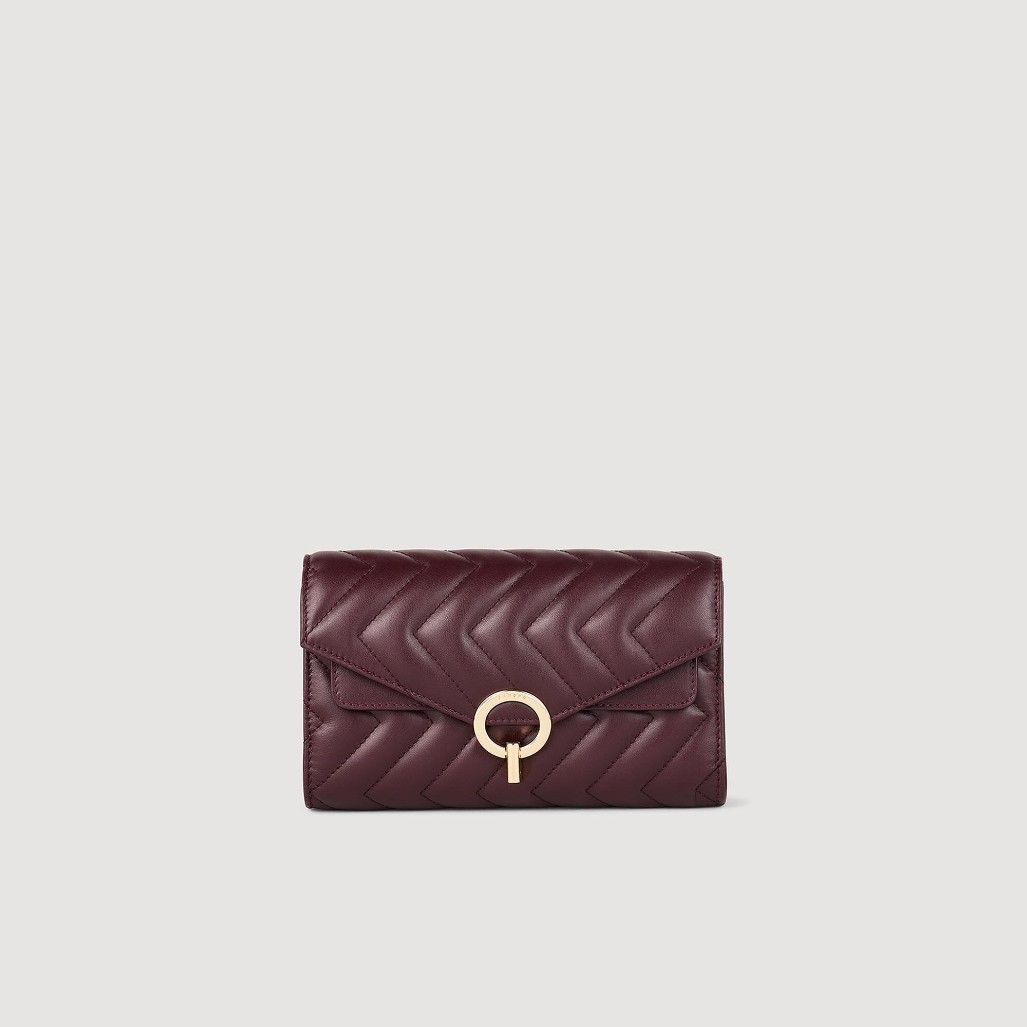 Leather crossbody clutch bag