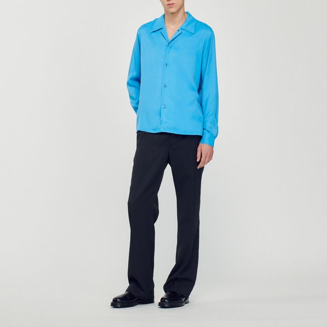 Floaty shirt with spread collar