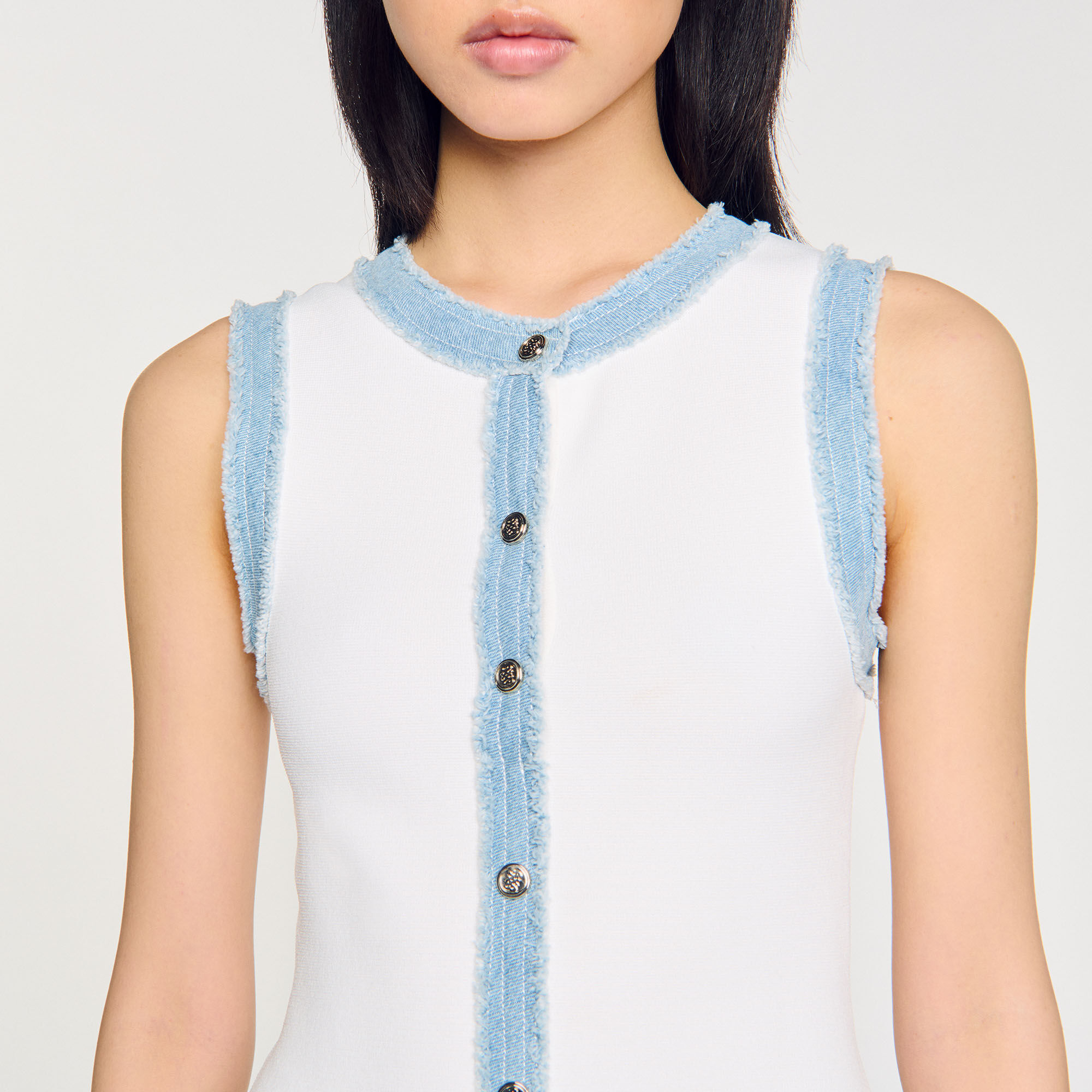 Short knit dress with ruffles