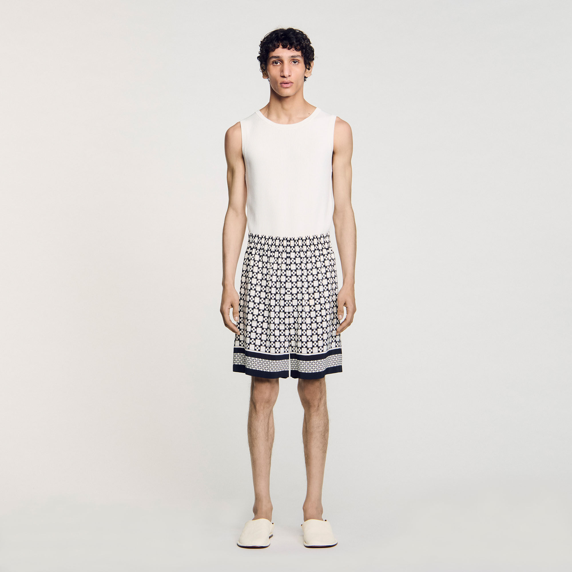 Square Cross floaty Bermuda shorts
