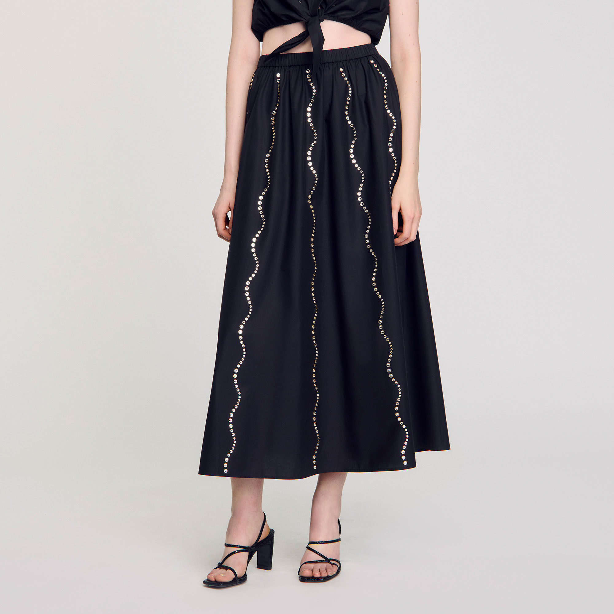 【海外限定】Sandroスカート☆Dual-Material Elasticated-Waist Sandro_SFPRO04369-20_F_1.jpg