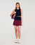 Short two-tone pleated skirt