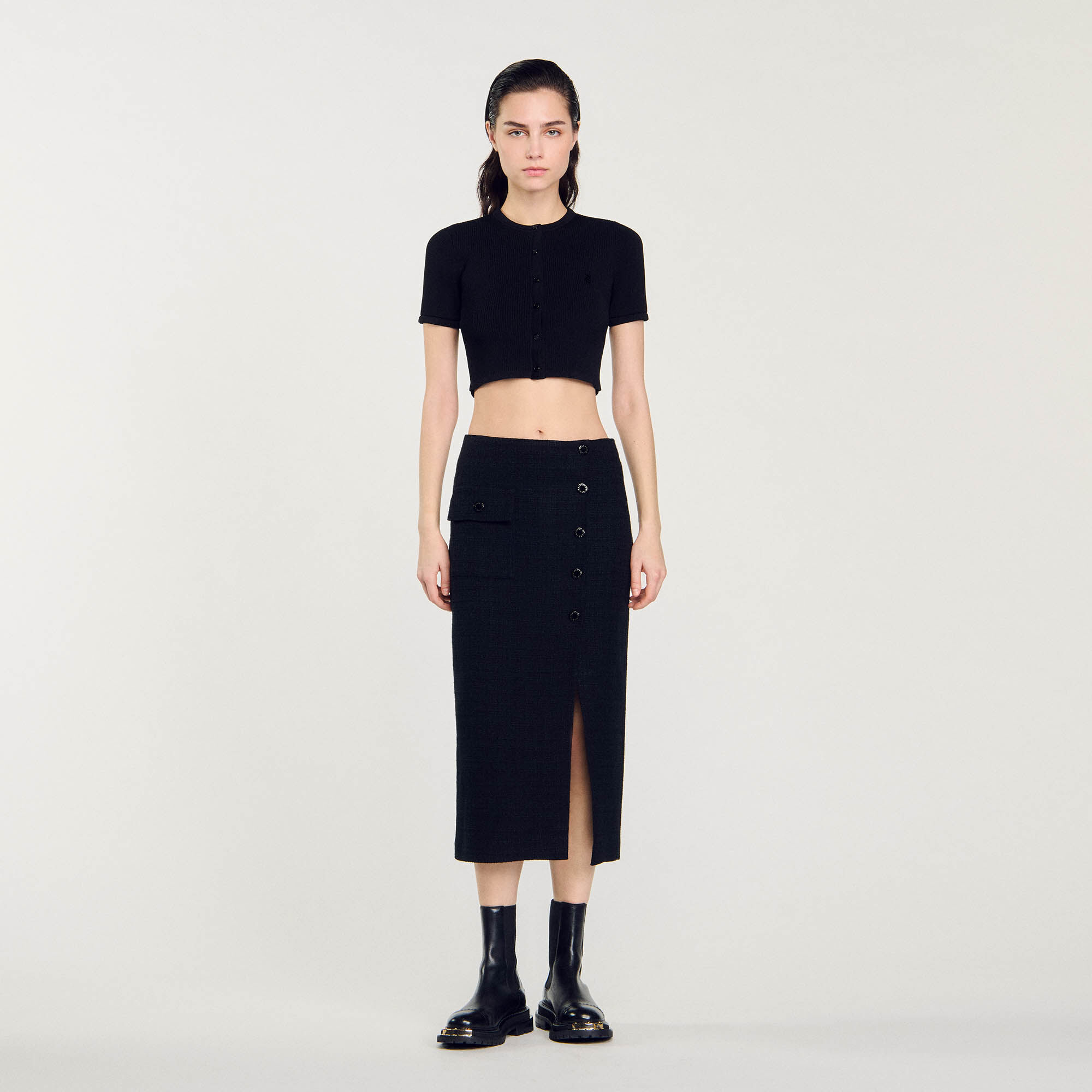 Black midi top skirt 9mm