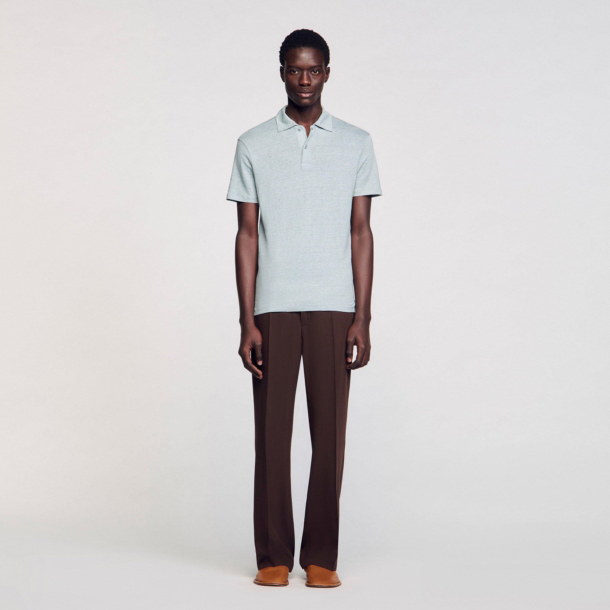 Linen polo shirt