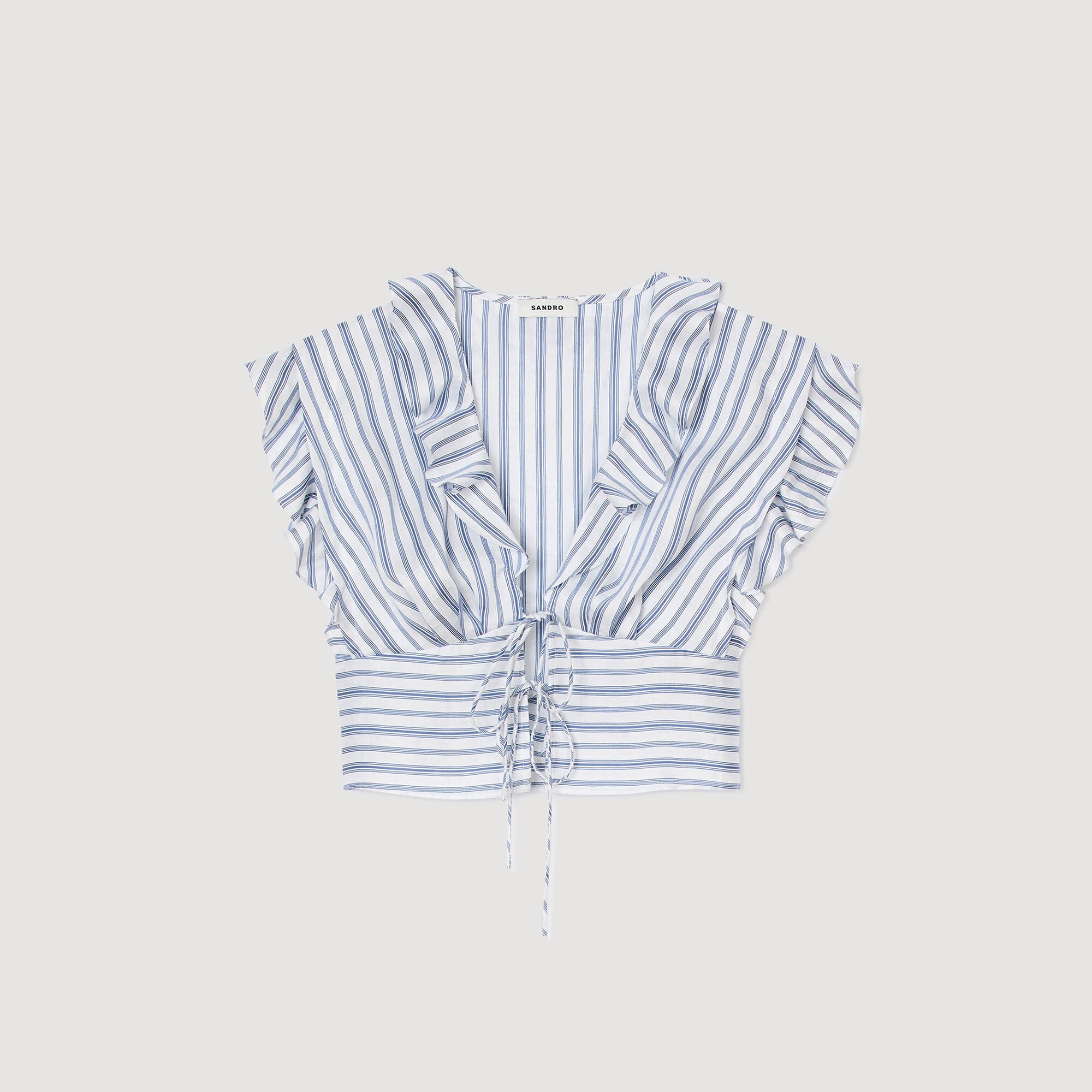 関税・送料込み!【国内発送】SANDRO Striped Crop トップス Striped Crop Top - Tops - Sandro-paris.com
