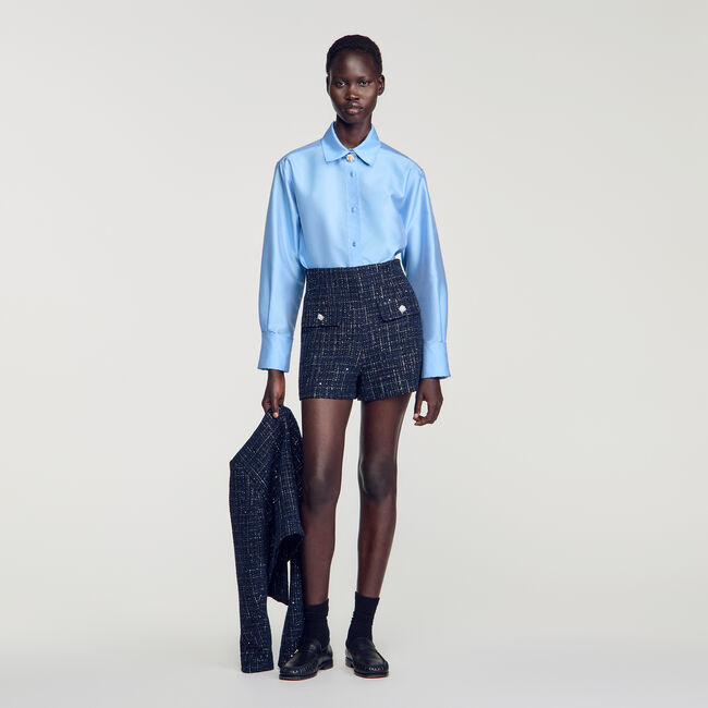 Decorative tweed shorts