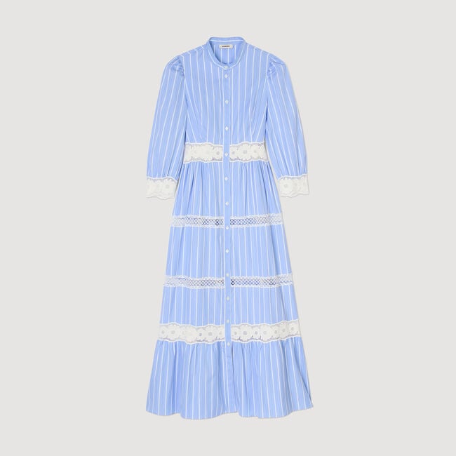 Striped cotton maxi dress