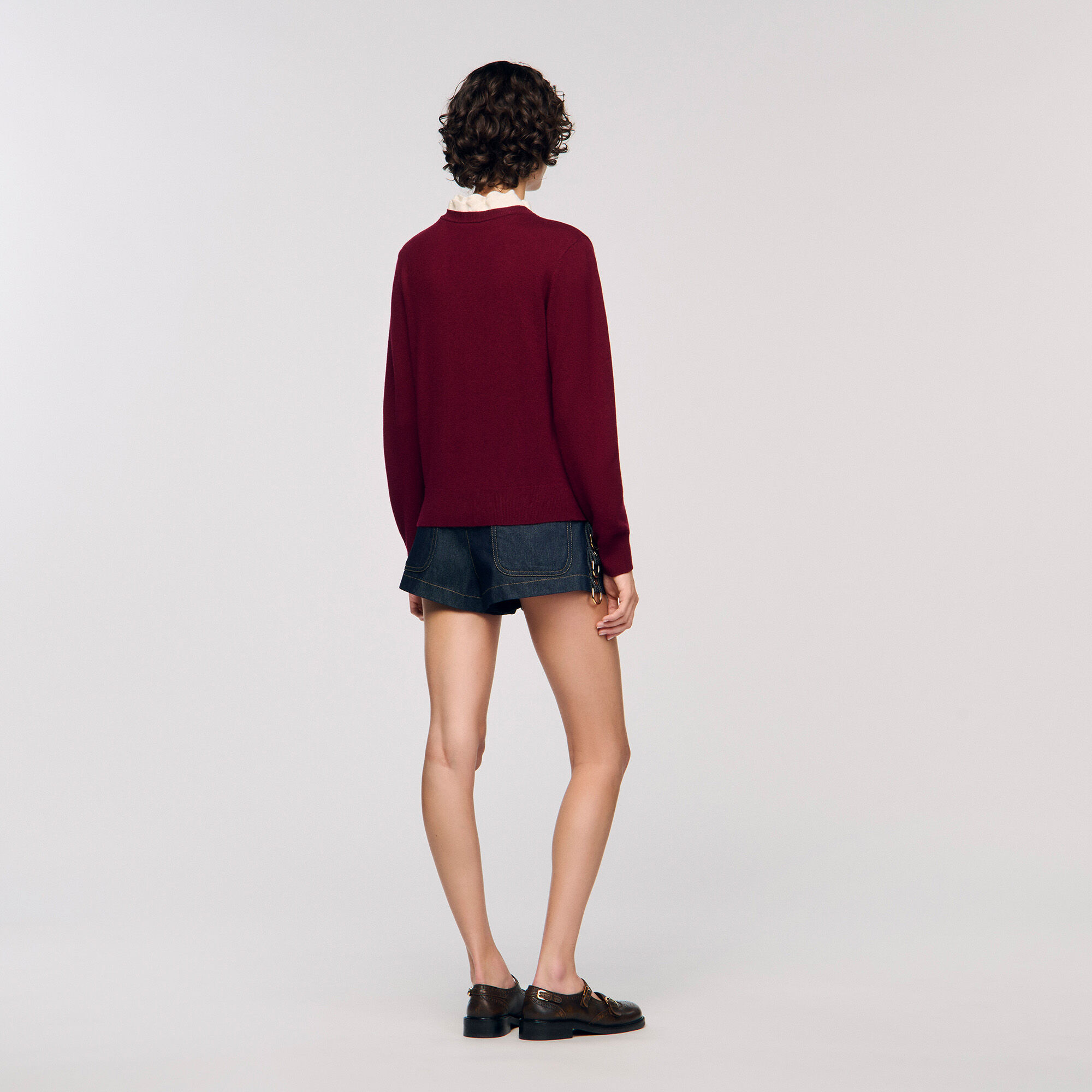 Ruffled-neck jumper