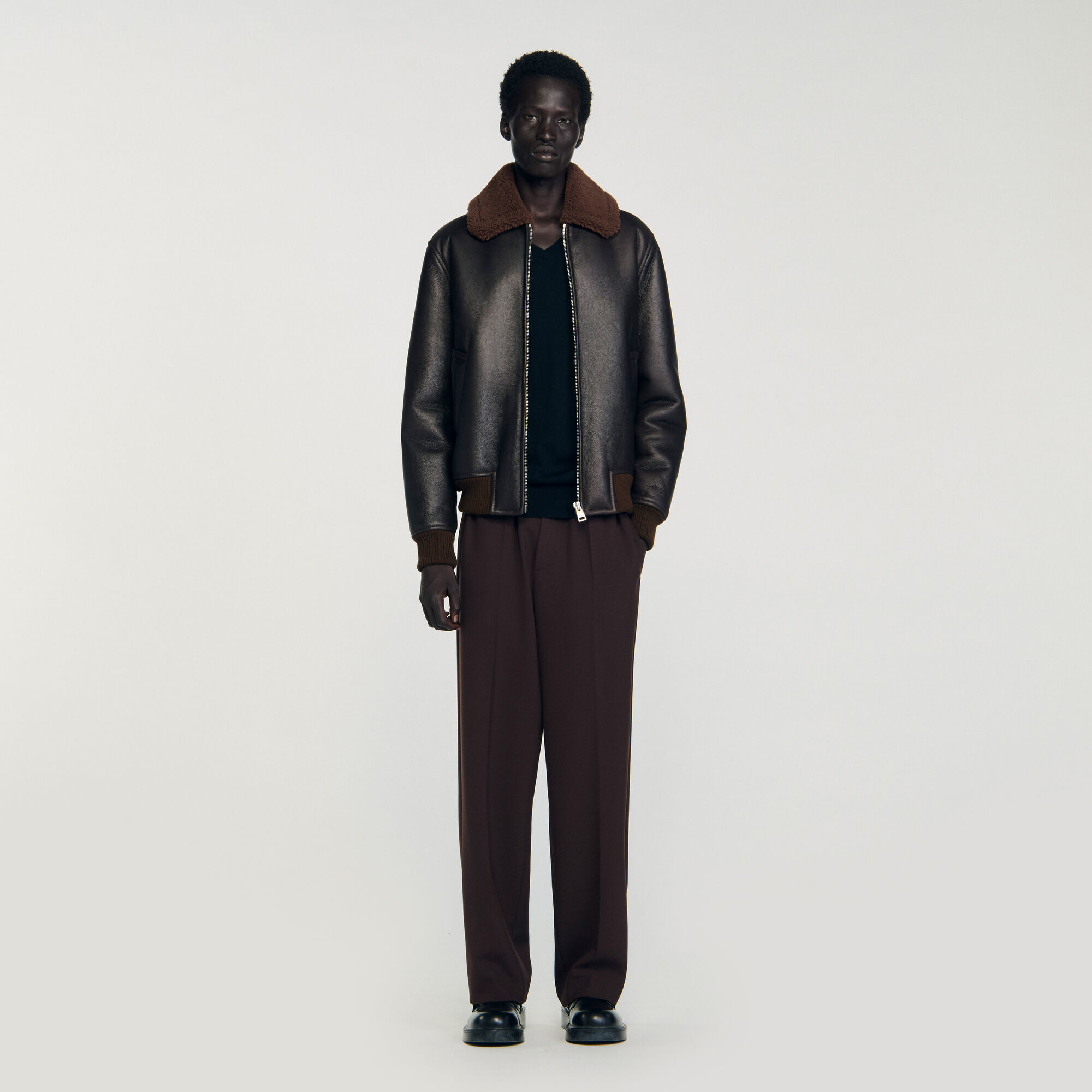 Reversed leather jacket