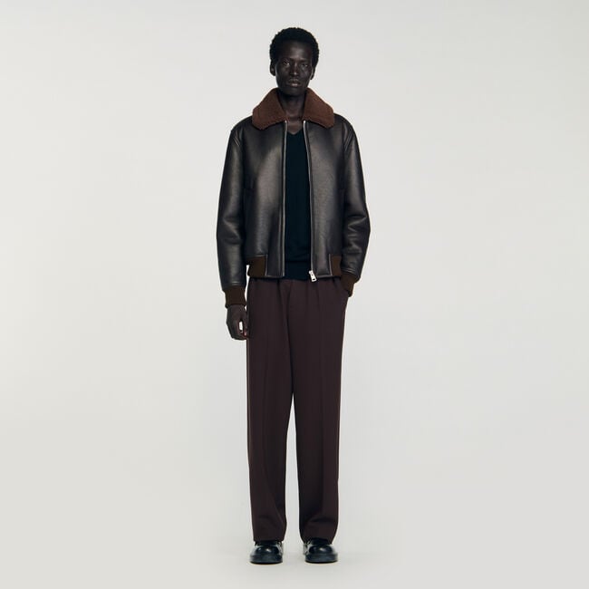 Reversed leather jacket