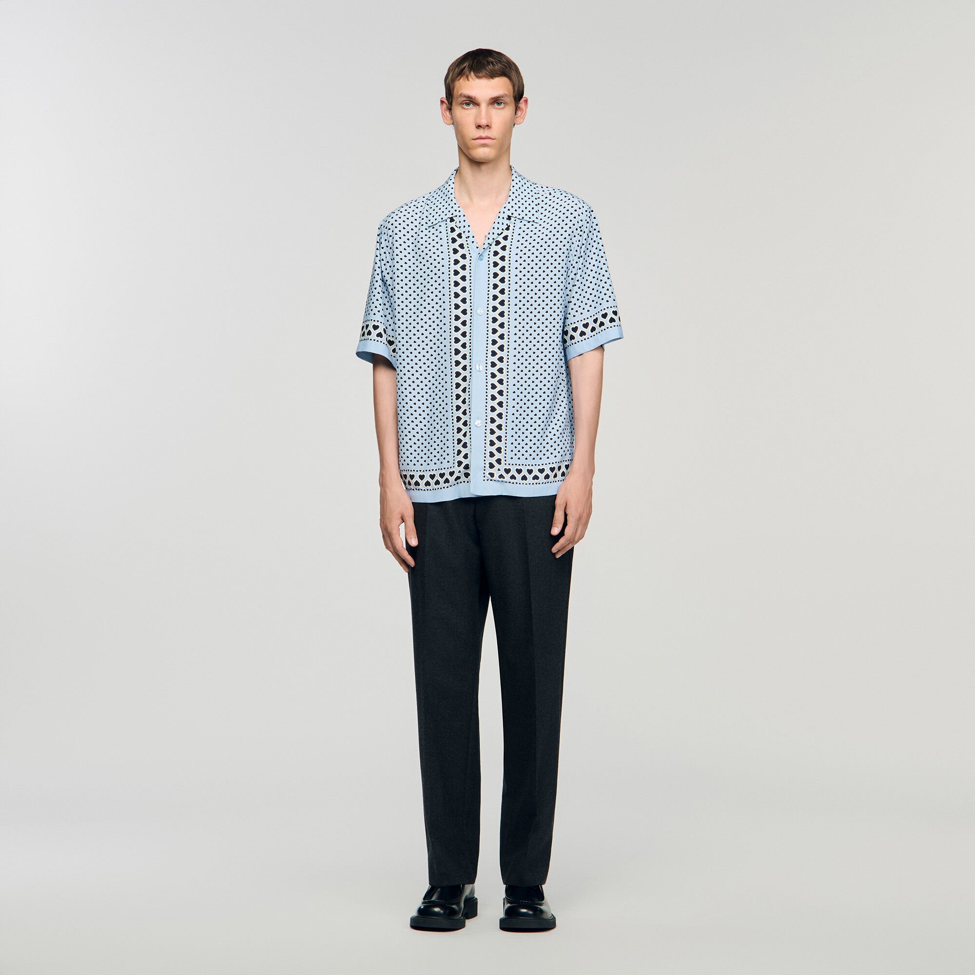 Heart motif flowing shirt