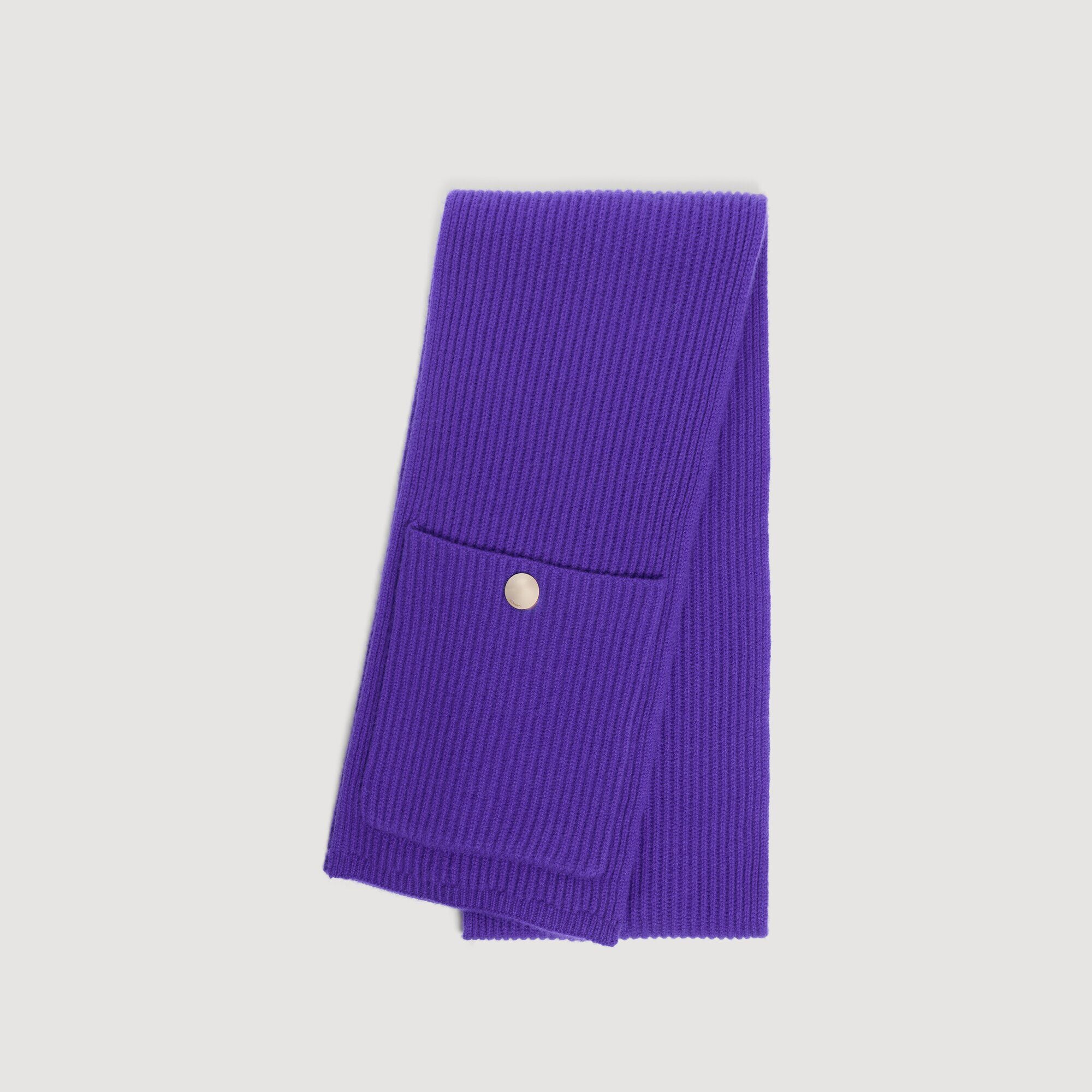 Wool and cashmere scarf purple For Women | Sandro Paris