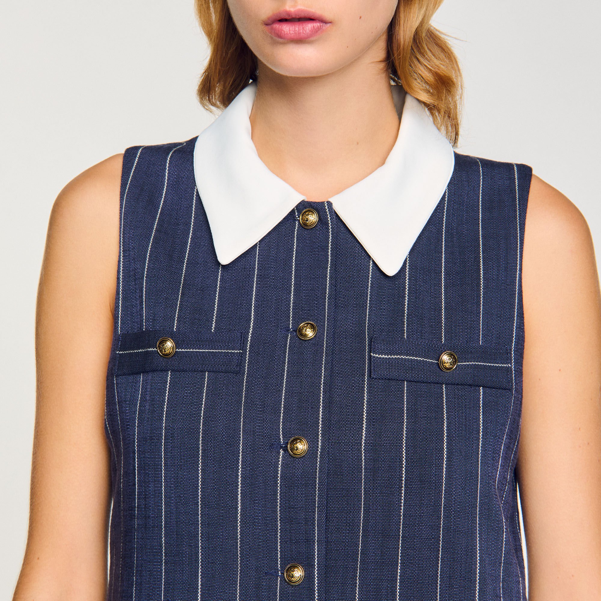 関税・送料込み!【国内発送】SANDRO Short Striped ワンピース Short striped dress blue For Women | Sandro Paris