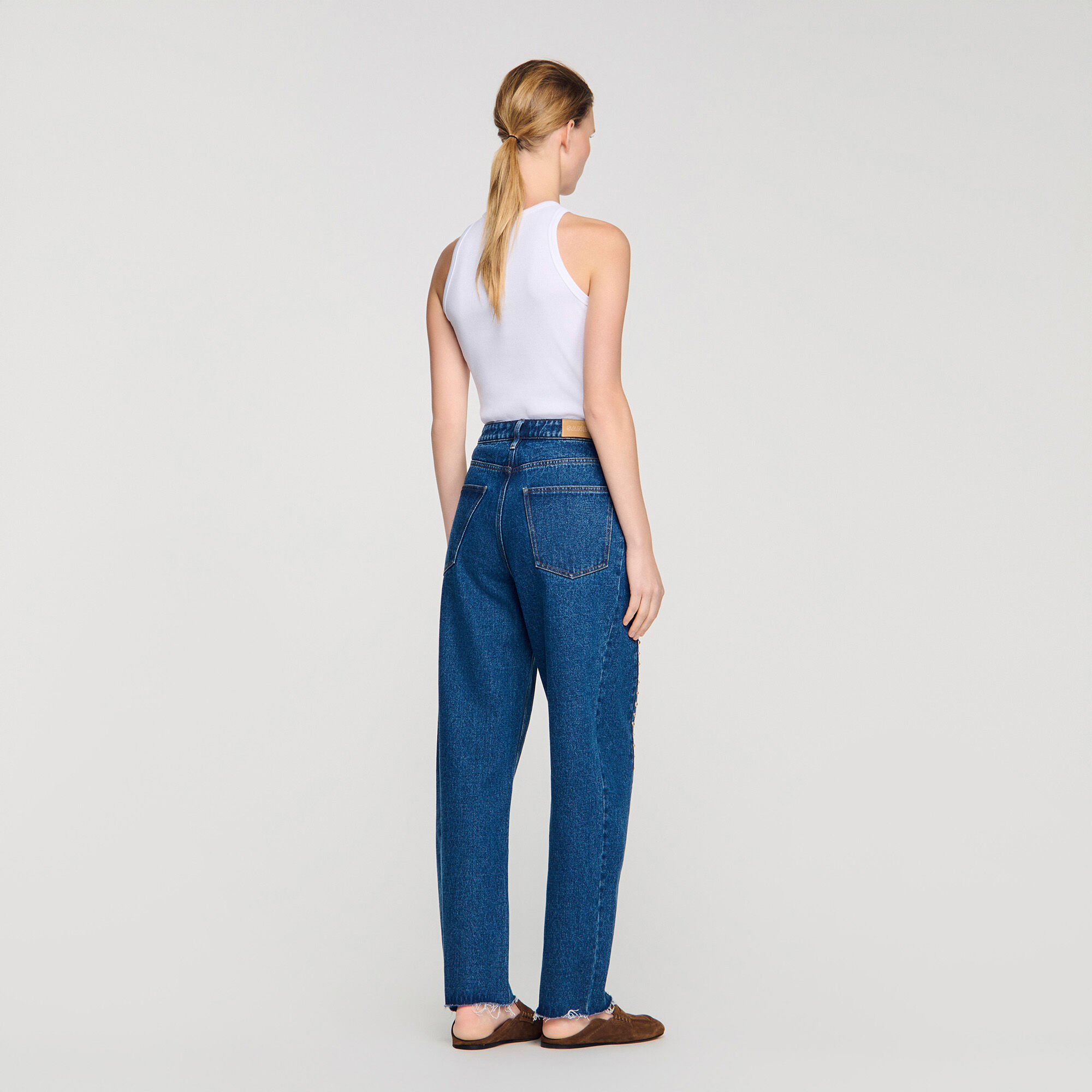 Rhinestone barrel jeans