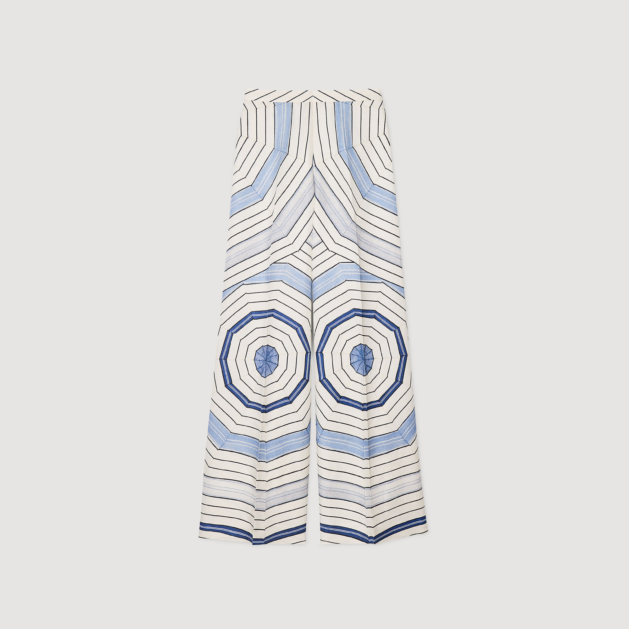 【海外限定】Sandroスカート☆Spiral-Motif Asymmetric Woven Ma Spiral-motif maxi skirt blue For Women | Sandro Paris