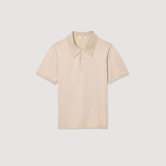 Short-sleeve knitted polo shirt