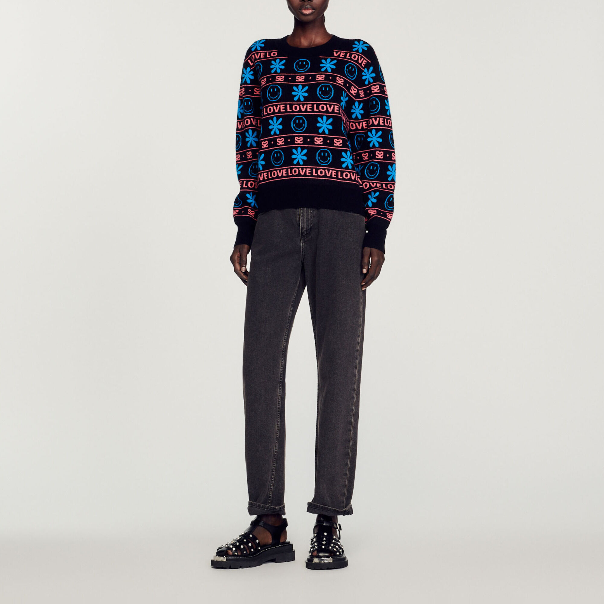Smiley© jacquard sweater