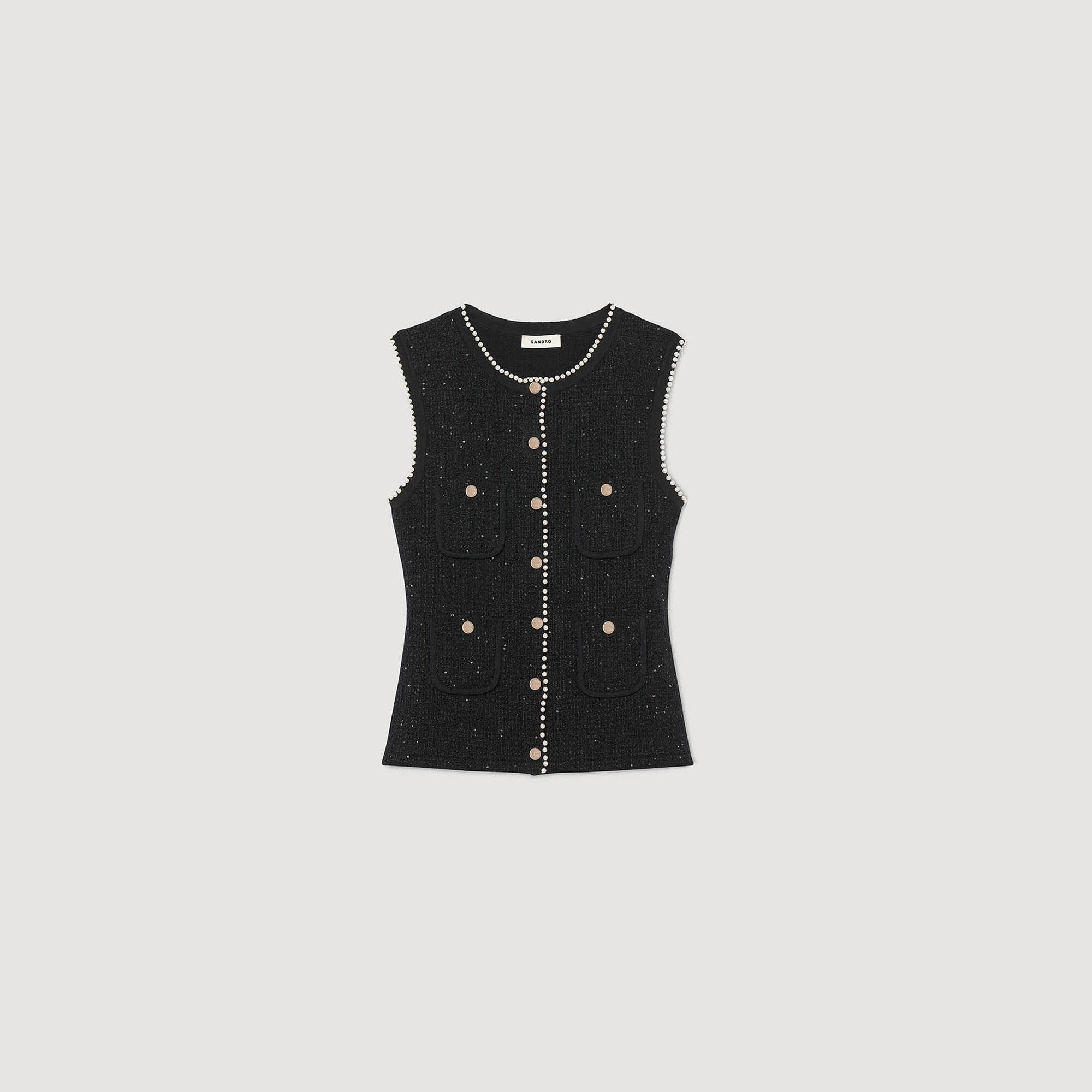 Decorative tweed waistcoat