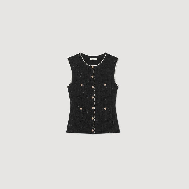 Decorative tweed waistcoat