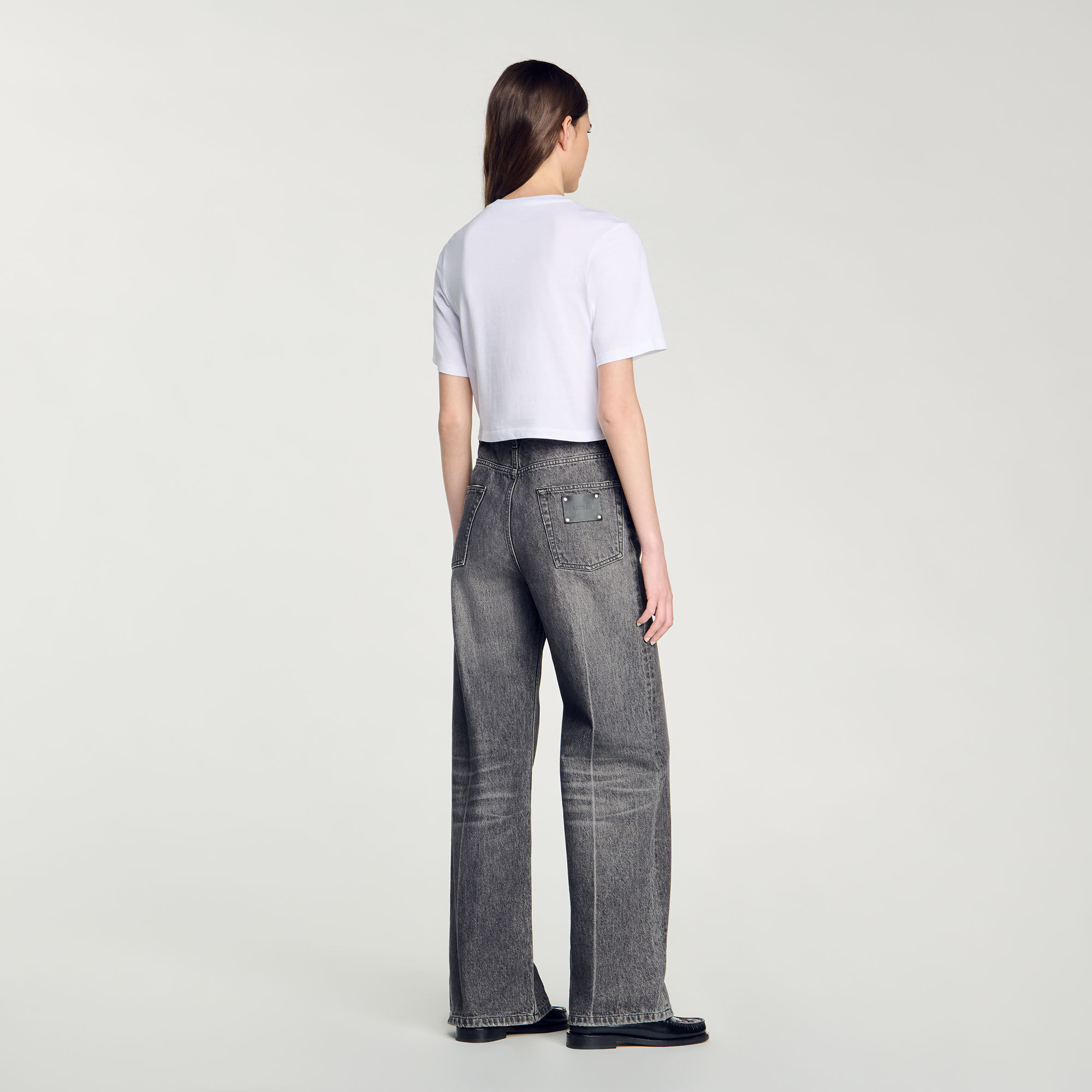 Rhinestone cropped T-shirt