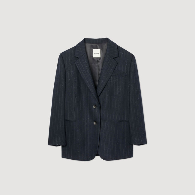 Striped rhinestone suit jacket
