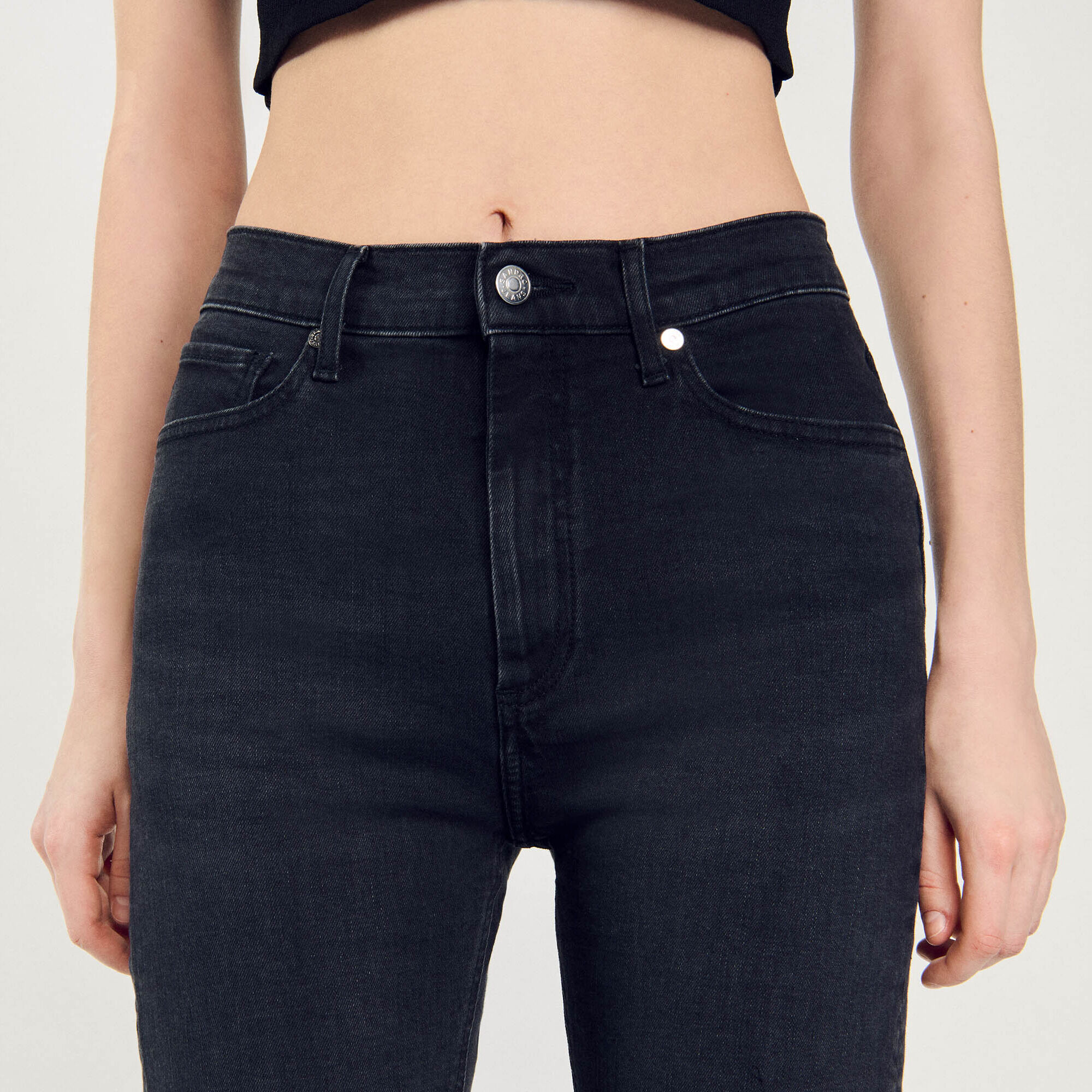 Straight-cut jeans with raw edges - Women | Sandro