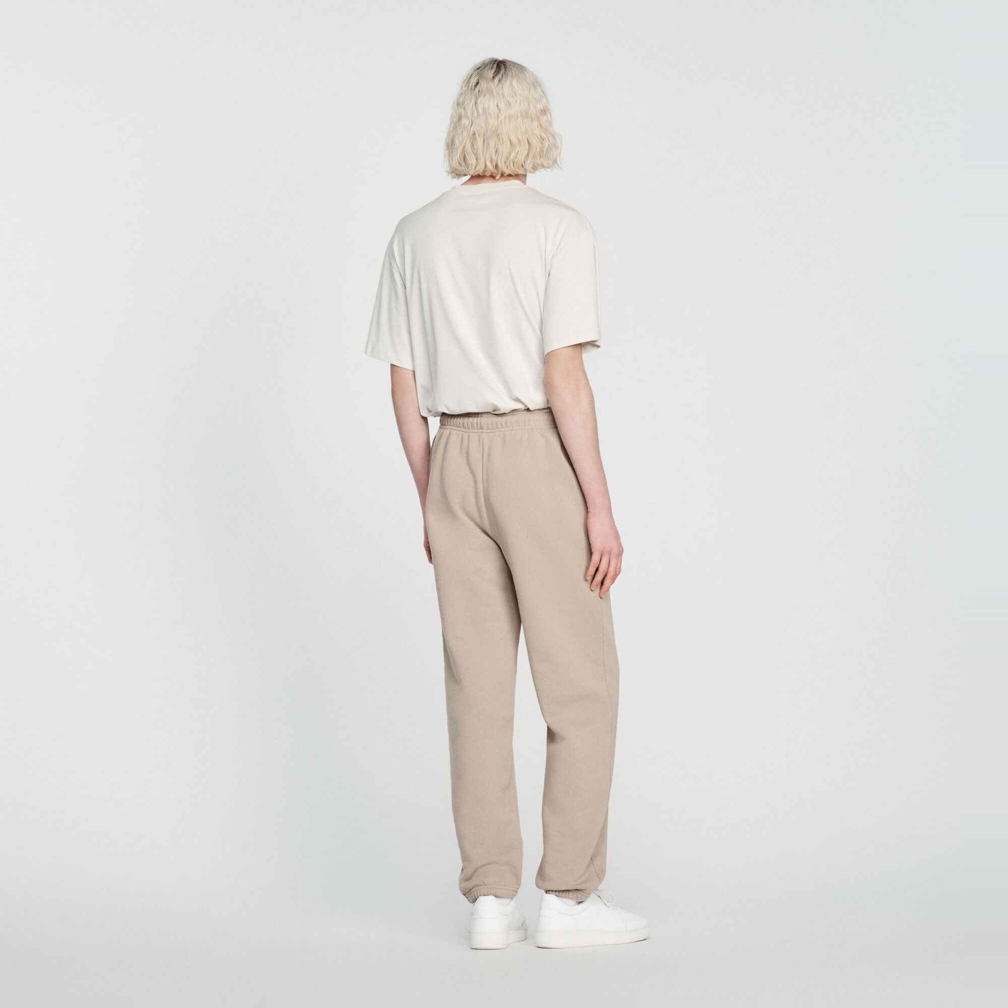 Embroidered fleece jogging bottoms