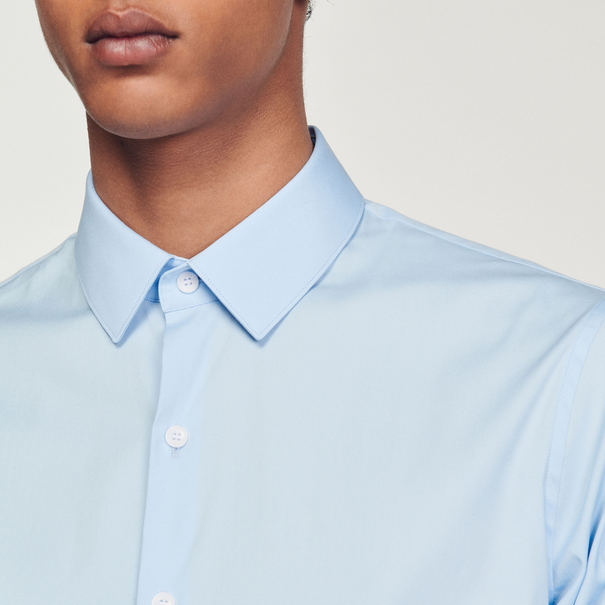 Fitted stretch dress shirts top
