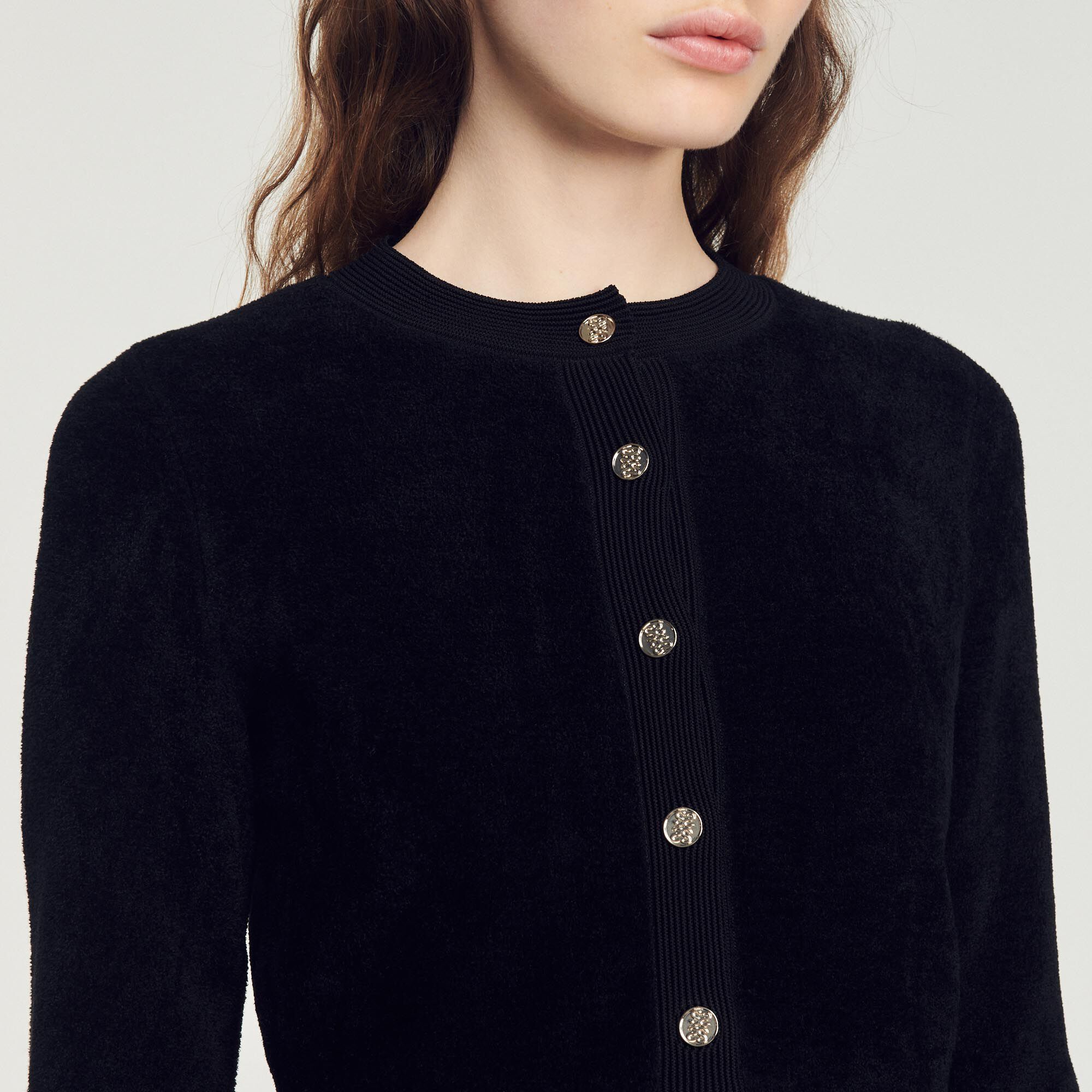 Sandro black cardigan sales