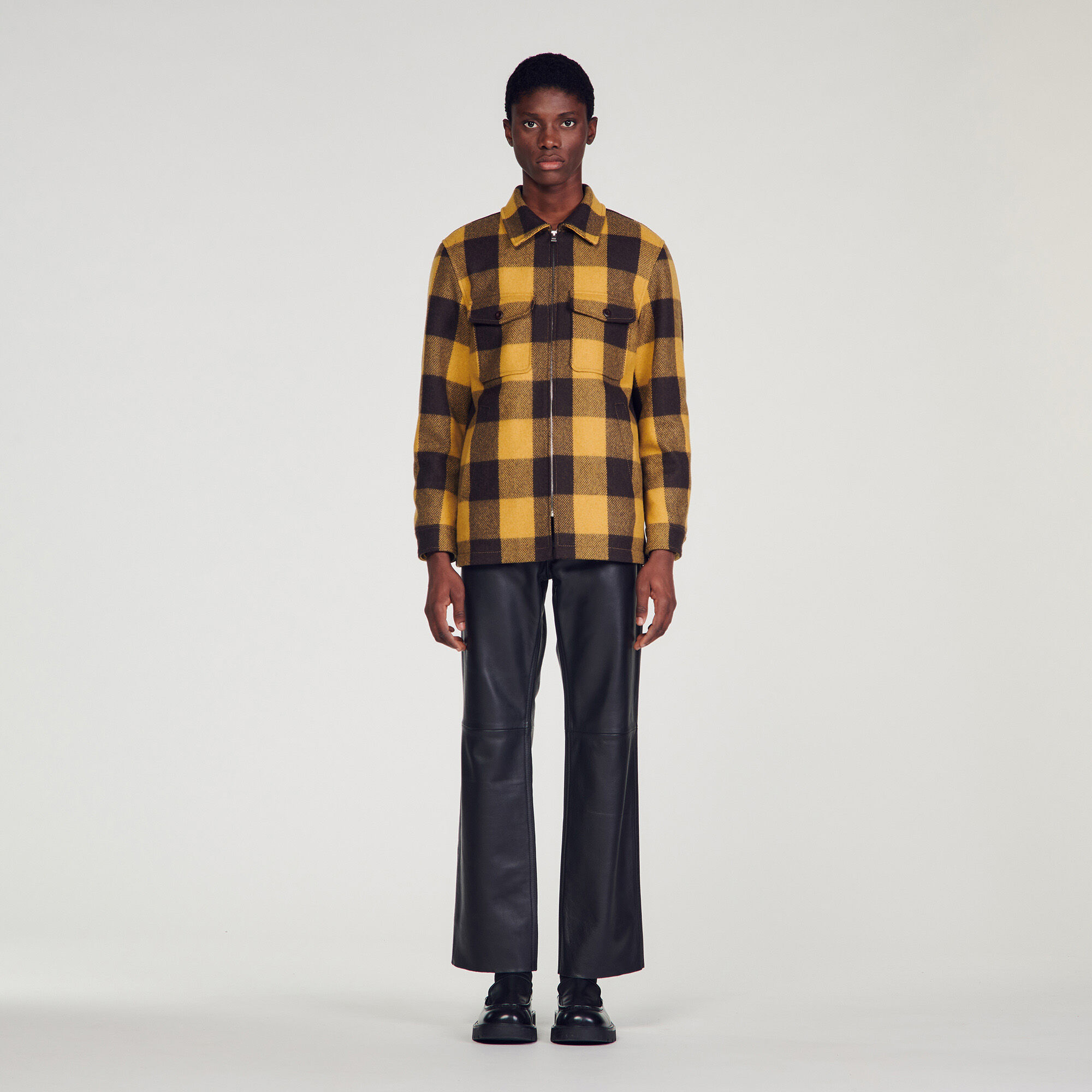 Sandro check coat discount