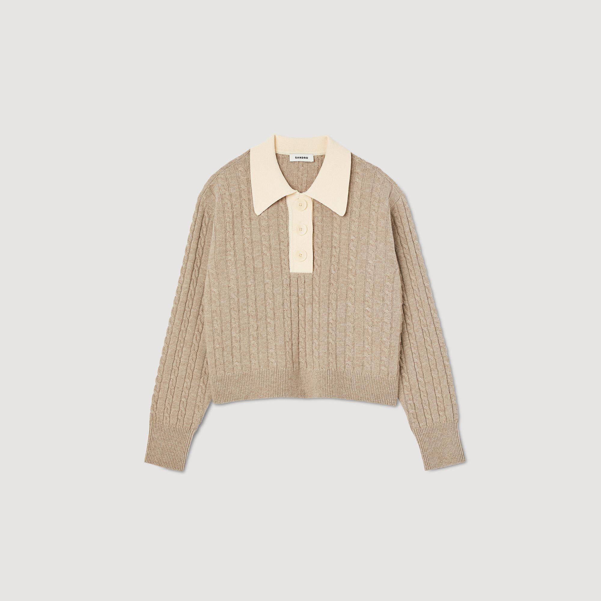 Cropped cable hotsell knit sweater